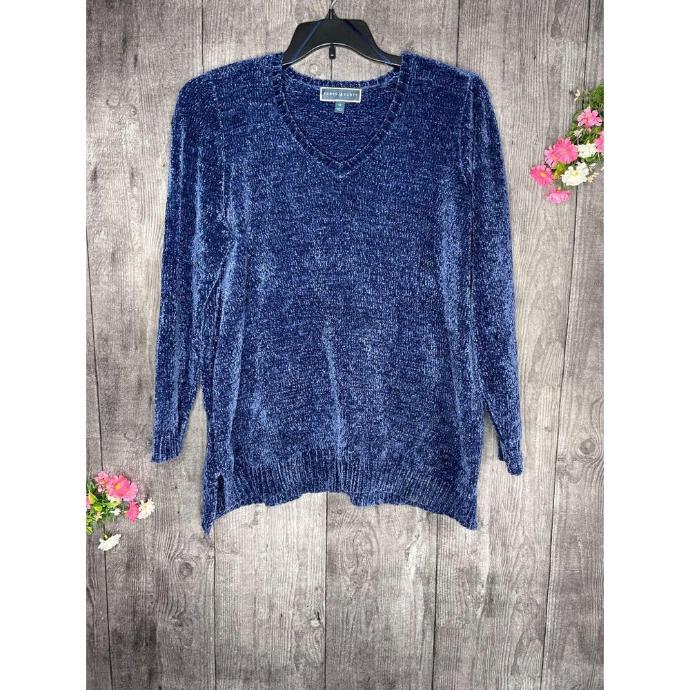 NEW Karen Scott Plus V-Neck Chenille Sweater